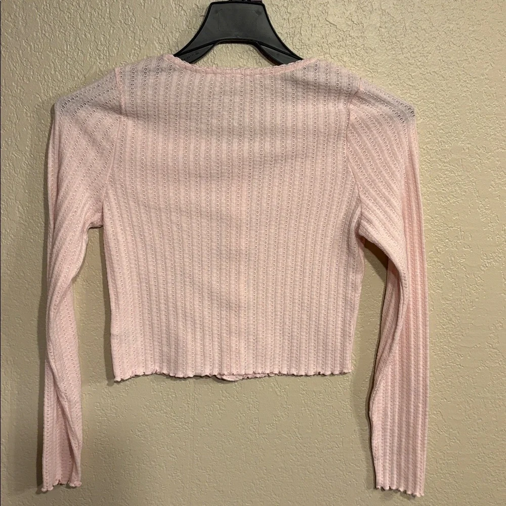***Celebrity pink long sleeve button-down top size small
